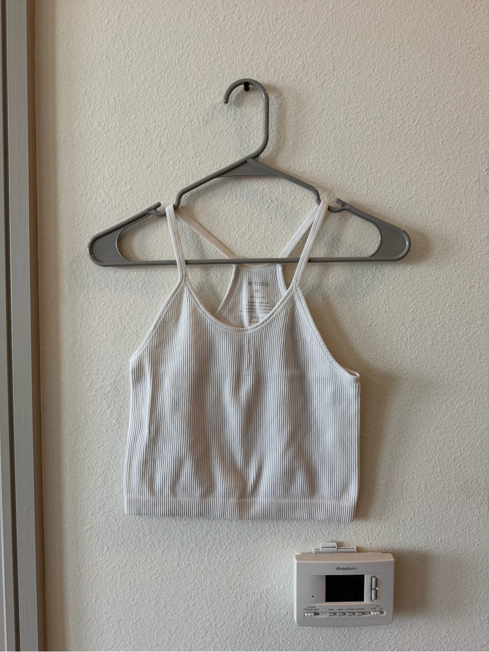 Aritzia Cream Ribbed Racerback Tank